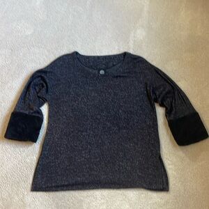 Babeau 3/4 Sleeve Top With Faux Fur Cufs.